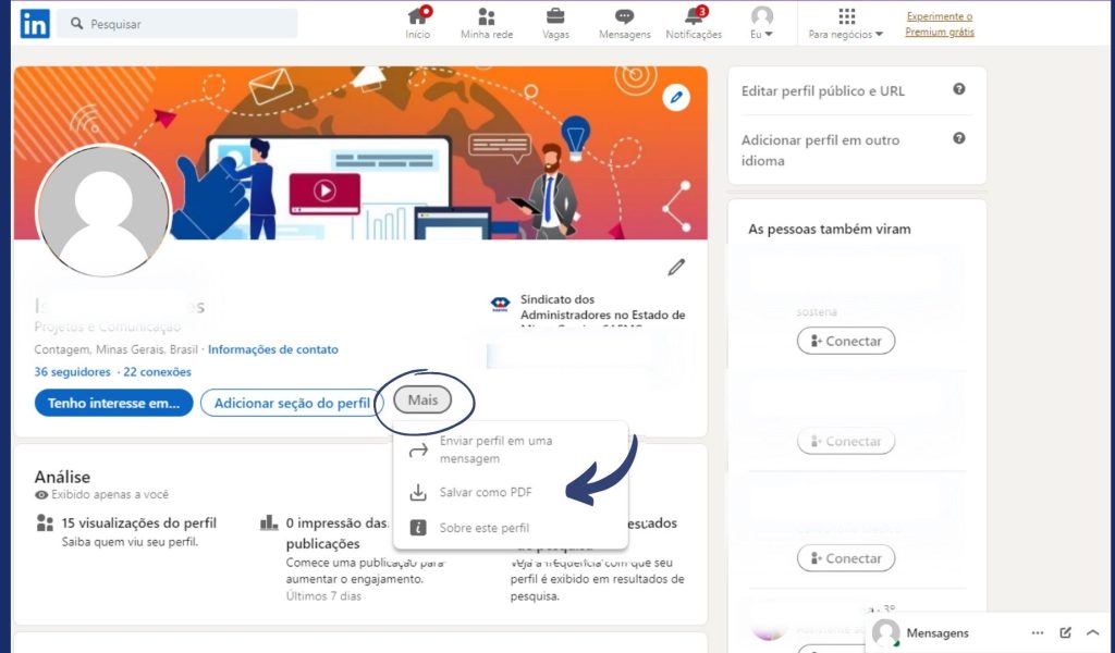 Como exportar seu currículo no Linkedin